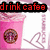 Animated image of a pink drink cup with whipped cream and a logo, surrounded by text in various colors.