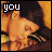 Animated sequence of a person with dark hair in a yellow and brown striped shirt, with text changing from 'you' to 'are' to 'my' to 'mirror' across frames.
