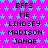 Static image with bright pink background and cyan star pattern, displaying repeated text in black pixelated font.