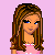 Pixel art contact sheet showing three frames of an animated icon with a cartoon woman, her torso, and a skirt on pink background with "Dancer" text below.