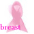 Pink breast cancer awareness ribbon icon with text reading 'breast cancer awareness early detection saves lives are you aware?' in pink font on white background.