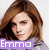 A four- shows a woman with brown hair in different poses and expressions, each with a purple text label