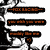 Three horizontal orange text banners on black backgrounds with pixelated edges, set against a white backdrop with partial grayscale shapes.