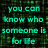Green pixelated text on dark background with cyan lettering, displaying a quote about knowing people's true selves.