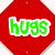 Red octagonal sign with green text 'hugs' and 'drugs.' on separate sections, red text 'not' on white background, and gray section.