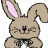 A pixelated bunny icon with a green text logo on the right side, displayed as a contact sheet of two frames.