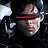 Pixelated character with red visor and silver armor, transitioning through red overlay frames.