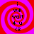 Red and purple spiral background with black text reading 'i will wait 4 u' and a heart symbol, displayed in four identical