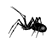 Four of a black-and-white animated spider icon with segmented limbs and a rounded body, displayed in a on a white background