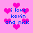 Pixelated pink background with blue text reading "i love kevin and nick" surrounded by pink heart shapes.