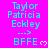 Cyan text on bright pink background displays 'Taylor Patricia Eckley' followed by '...->' and 'BFFE', with a small white heart symbol next to BFFE.