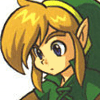Animated character with blonde hair, green tunic, and pointed ears in three sequential expressions: neutral gaze, side glance, closed eyes.