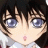 Pixelated anime-style character face with large blue eyes and brown hair on left, next to black background with white text "Anime IM" and stylized signature on right.