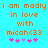 Pixelated orange text on cyan background reads "i am madly in love with micah<33" with pink and purple heart symbols below, two identical versions side-by-side.