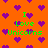 Orange background with purple pixelated hearts and green text reading "I Love Unicorns" repeated across the image.