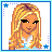 A 4x4 contact sheet of pixel art frames showing a cartoon character and the word "Cutie" in various animation states, with blue star borders on white backgrounds.
