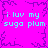Bright pink background with purple pixelated border, cyan text reading "i luv my suge plum" repeated four times in a pattern