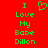Green pixelated text on red background reads 'I Love My Babe Dillon' with a heart symbol replacing the 'O' in 'Love' on the left side.