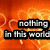 Animated orange background with glowing heart shapes and black text reading "nothing in this world can stop us tonight".