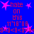 Blue background with repeated red text and pink star shapes in a pattern