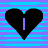 A 48x48 pixel animated buddy icon featuring two heart shapes with vertical bars, displayed in a contact sheet format showing left and right frames against a striped background.