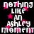 Black background with repeated white text "NOTHING LIKE AN ASHLEY MOMENT" and pink stars, no visible animation changes.