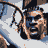 Pixelated animated icon shows a character with long hair and armor, transitioning from a face view to weapon display.