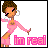 Pixelated character in pink outfit with brown hair and hoop earrings, standing with one arm extended and text 'im real' below.