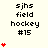 Pixelated icon with text 'sjhs field hockey #15' and red heart symbols varying in quantity across frames on a light background.