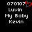 Pixelated text displays '070107', 'LuvIn', 'My Baby', and 'Kevin' with a red heart symbol replacing the final digit of the date on one side.