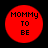Four identical red circular icons with black text reading MOMMY TO BE arranged in a on a black background