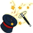 Pixelated icon shows a dark blue top hat with red band, black magic wand, and yellow sparkles against gray background.