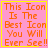 Pixelated orange text on pink background reads "This Icon Is The Best Icon You Will Ever See!!" with yellow border, animated in four quadrants.