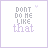 25 identical pixelated icons with 'DONT DO ME LIKE that' text and small purple hearts, each icon showing a different heart position