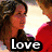 A pixelated image of two people in close proximity with a bright white star-shaped overlay between them, accompanied by text reading "Love" and "them."