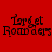 Four identical pixelated text displays of 'Target Roaders' on red background with white rectangular overlays in different positions.