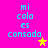 Cyan text 'mi cola es consada' on bright pink background with two star icons, one yellow and one orange, in different positions across frames.