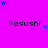 identical 'Vasushi' text labels on a bright purple background with scattered blue and purple stars, partially cropped on the right