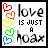 Animated contact sheet of six 48x48 pixel AIM buddy icons showing a static text design with changing heart symbols on the left side.