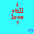Red text "i still love?" and purple heart symbols on a cyan background with gray bottom-right corner.