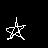 Six pixelated star-shaped icons in white, orange, green, pink, yellow, and cyan arranged on a black background with no visible animation changes.