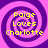 Four identical spiral patterns with purple and pink hues, each containing yellow text reading "Paige Loves Charlotte" in a pixelated font.