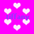 Pixelated pink background with white heart shapes and repeated purple text "tiffany" scattered across the image.