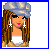 Pixelated character with long brown hair, blue eyes, and a gray cap displays four distinct facial expressions and text overlays in a