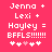 Pixelated text on a solid pink background with animated heart symbols changing position.