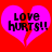Two identical pink broken hearts on red background with black text 'LOVE HURTS!!' in pixelated font.