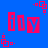 Blue background with repeating red 'BOY' text blocks and scattered red square outlines, each block containing a blue 'Y' symbol.