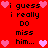 Red background with black text reading "i guess i really do miss him..." and pink heart icons in various positions across the frame.