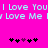Pixelated text and heart symbols on a bright pink background with cyan lettering.