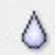 Pixelated teardrop-shaped icon with dark gray outline and light blue fill on white background.